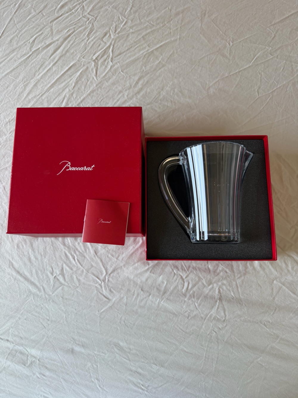 Baccarat Mille Nuits Pitcher with Red Presentation Box MSRP $800
